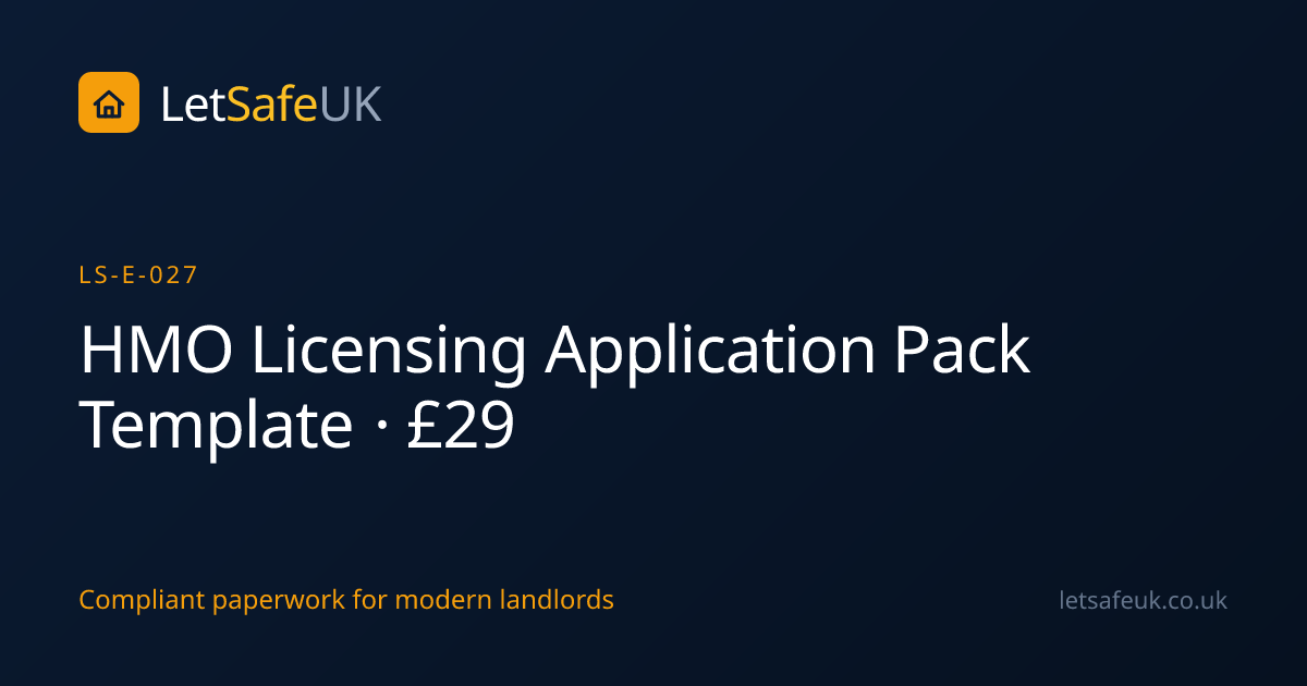 HMO Licensing Application Pack Template · £29